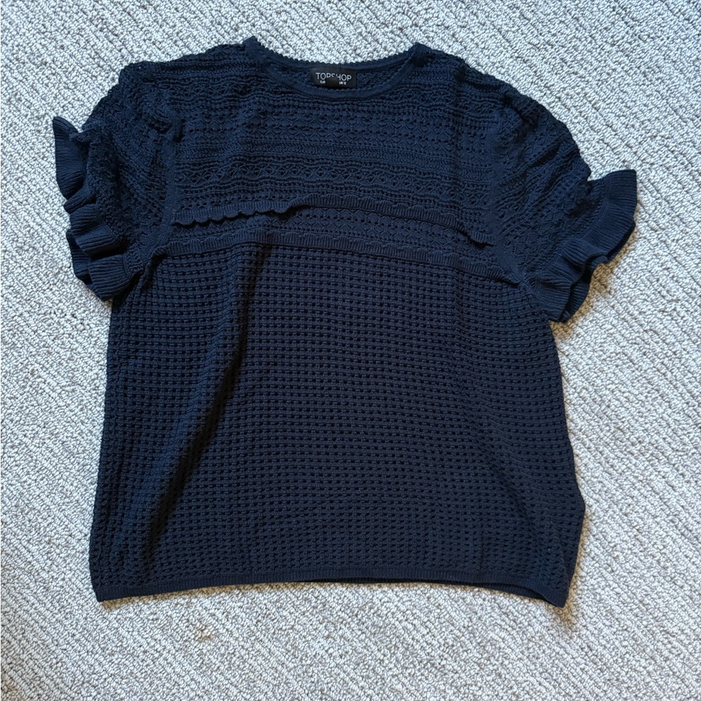 Topshop Blue Boxy Short Sleeve T-Shirt - Picture 2 of 3